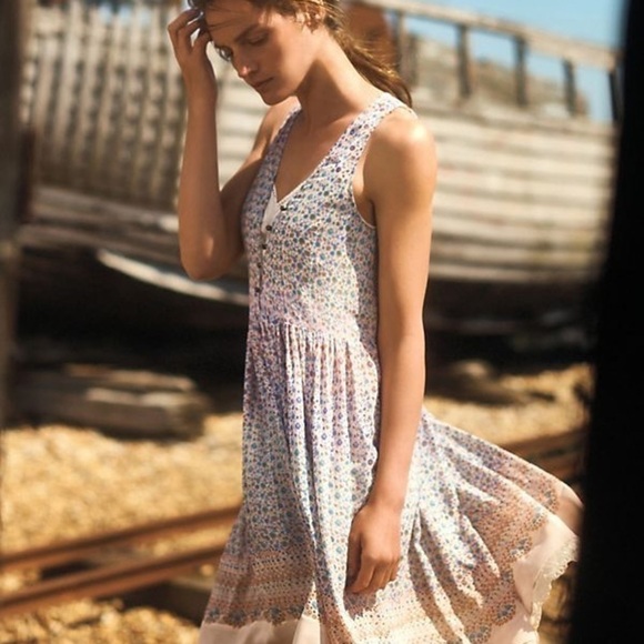 Anthropologie Dresses & Skirts - Anthropologie Maeve Violetta Sheer Floral Sleeveless Summer Dress